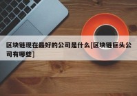 区块链现在最好的公司是什么[区块链巨头公司有哪些]